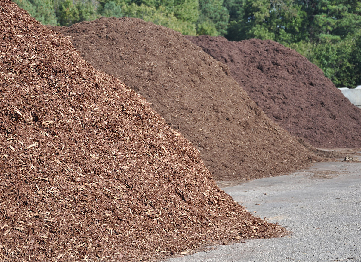 Piles of mulch
